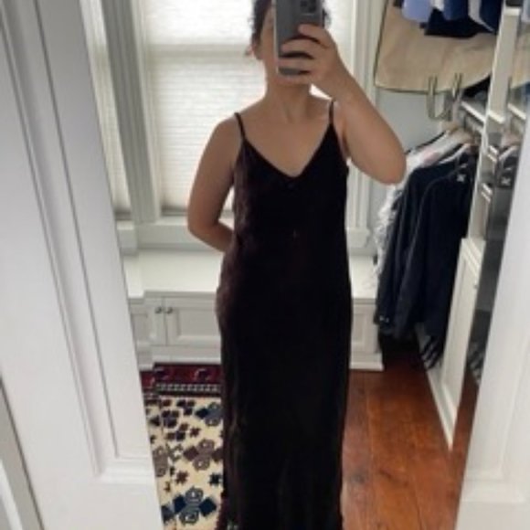 Hatch - THE VELVET RICKY SLIP DRESS in Burnt Umber - Picture 3 of 7